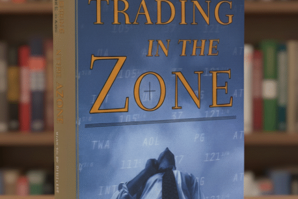 Trading in the Zone by Mark Douglas: A Review Trader journaling a simple rules checklist beside a price chart on screen